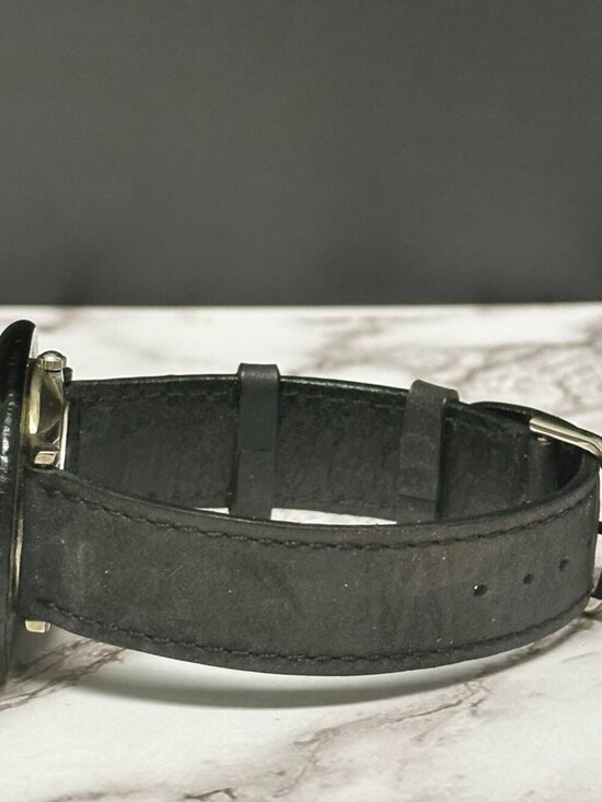 Vintage ZZYZX Watch Black Domed Case Confetti Foil Inlay Black Band New Battery main image 8